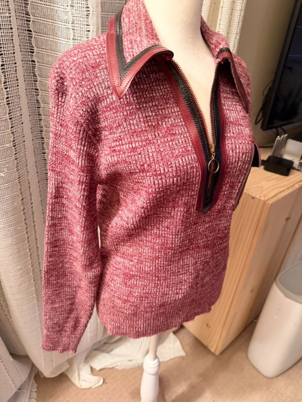 Vintage men's half zip collar sweater - Picture 2 of 4